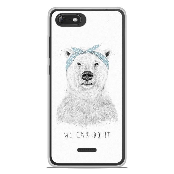 Coque Housse Wiko Tommy 3 en silicone gel protection arrière- BS We can do it