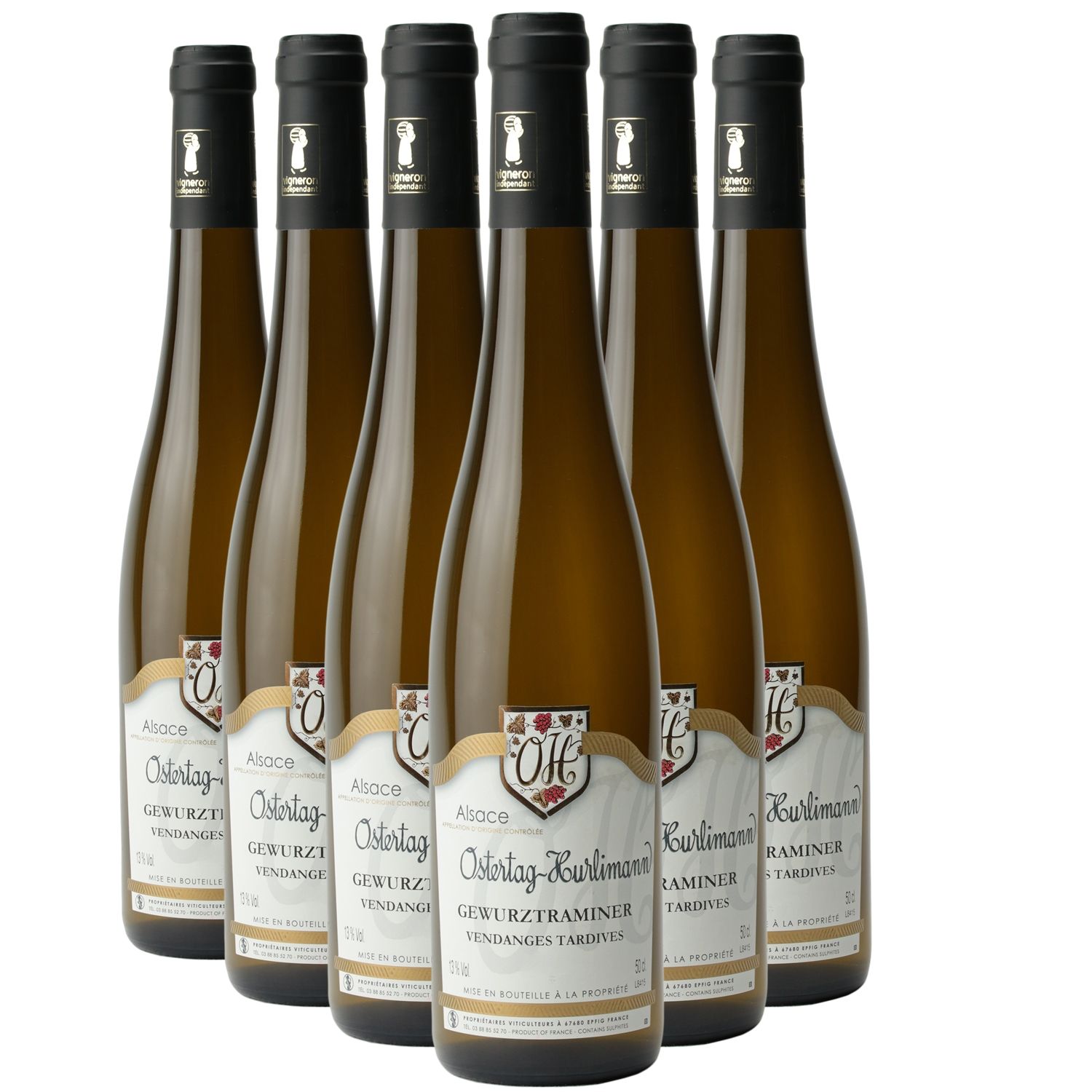 Alsace Gewurztraminer Vendanges tardives Blanc 2017 - Lot de 6x50cl - Domaine OSTERTAG-HURLIMANN - Vin AOC Blanc d' Alsace