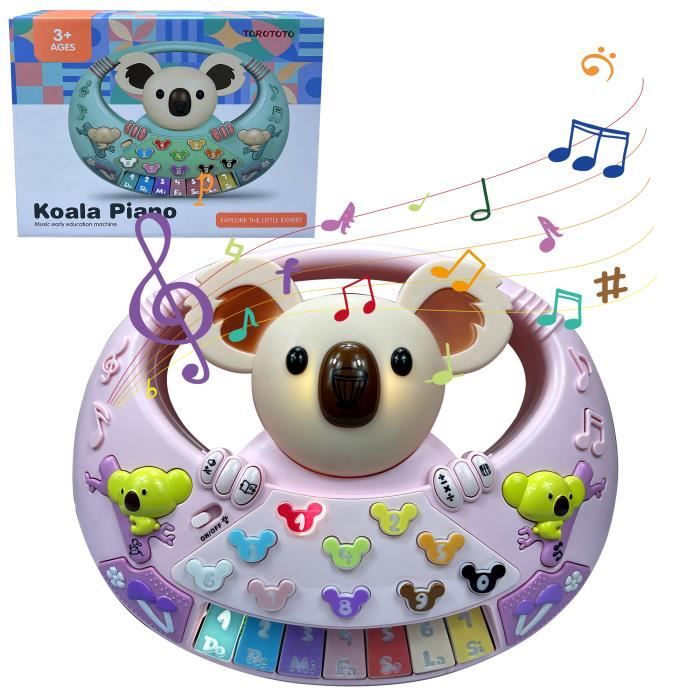 Jouet piano KOALA pour bébé, jeux d'éveil éducatif musical et lumineux , cadeau panda d'apprentissage pour garçons filles 1,2,3 ans