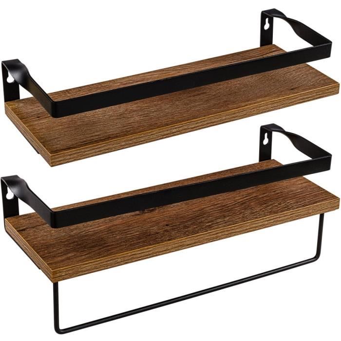STILISTA Étagère murale « Volato duo », ensemble de 2 étagères, largeur 40 cm, couleur décor Bois-brun clair