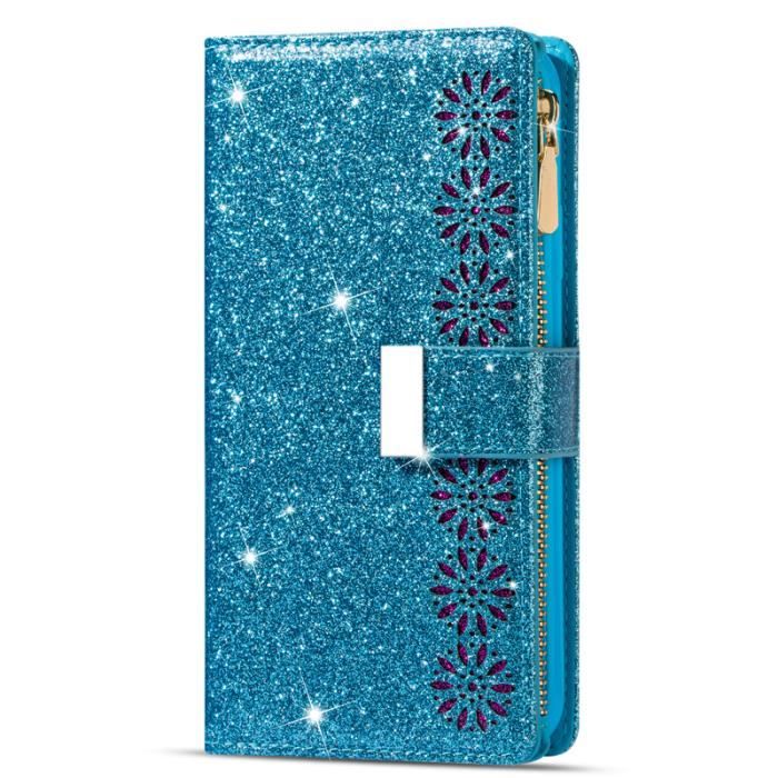 Cuir Étui pour Xiaomi Redmi Note 10S - Note 10 4G 6.43- Housse Protection couverture - Bleu 9 cartes