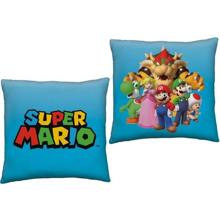 Oreiller Super Mario, Coussin 40*40 cm, coussin enfants Mario