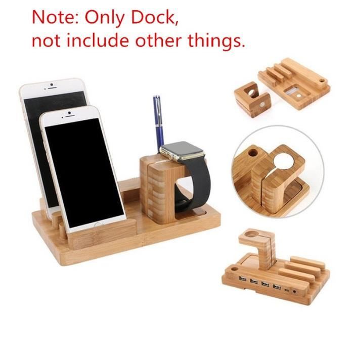 Supports voiture,Station de chargement en bois multi fonction pour support de téléphone portable support de support de - Type 6