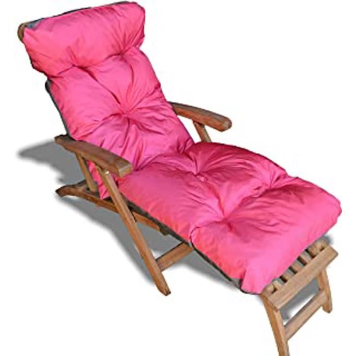 406256 - Coussin Bain De Soleil Impermeable Reversible Fuchsia-Taupe Pes Haute Qualite
