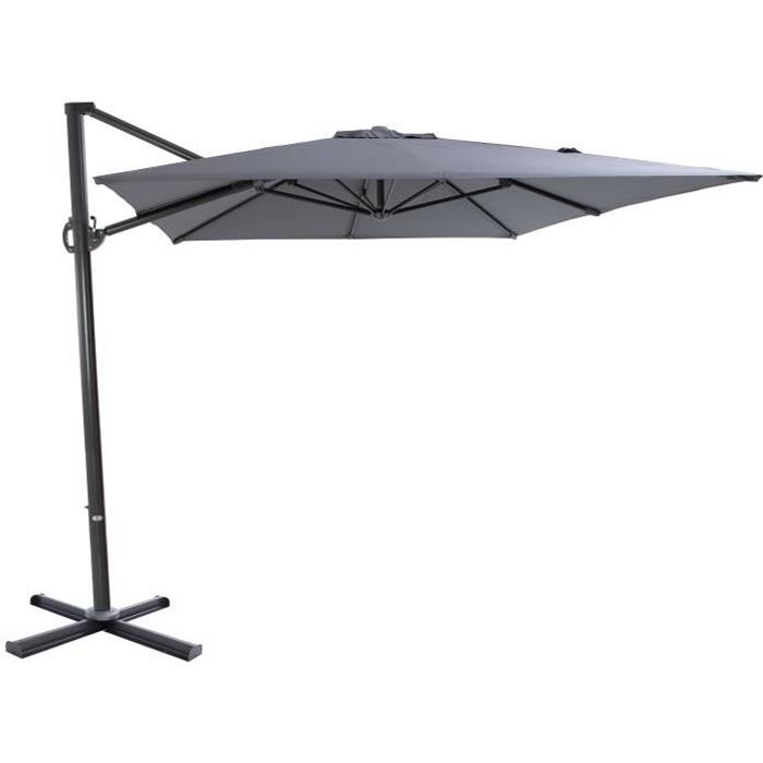 SORARA ROMA Parasol Déporté Jardin - 2.5 x 3 m - Rectangulaire - Gris