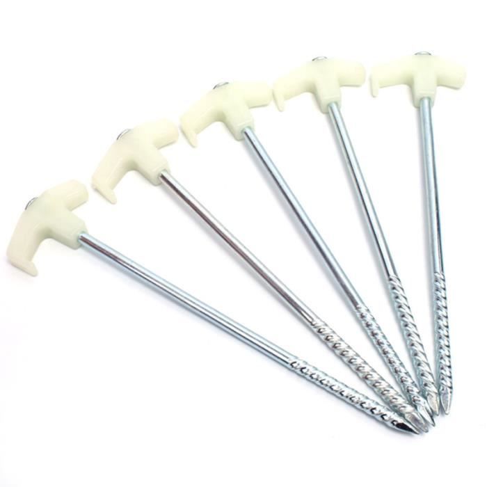 5pcs Tent Nail Steel Stakes Peg Spiral pour la randonnée SURVIVAL KIT - HIKING SURVIVAL KIT - TREK
