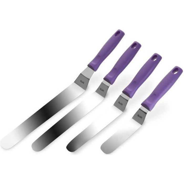 SPATULE COUDEE INOX 15 CM MANCHE PLASTIQUE