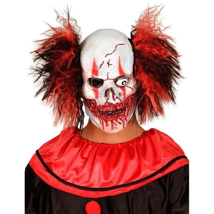 Masque clown méchant avec cheveux adulte horreur
