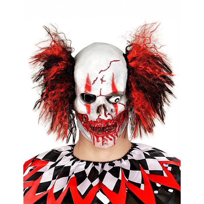 Masque clown méchant avec cheveux adulte horreur