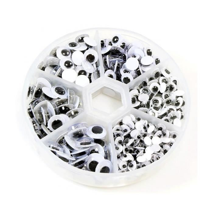 Accessoires création boite de cabochons oeil plusieurs dimensions (600 pièces) Noir