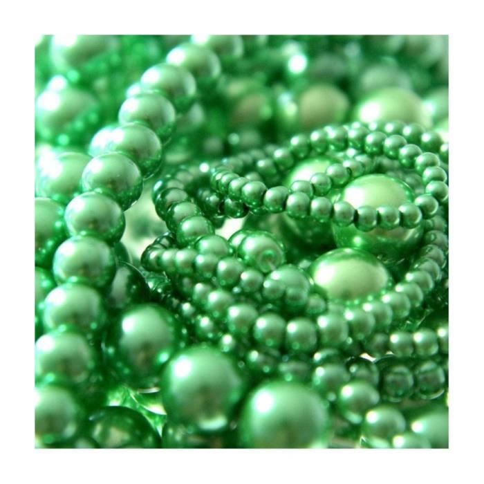 Perles nacrées 10 mm en verre de bohême couleurs vives lot de 20 Vert clair Vert Clair