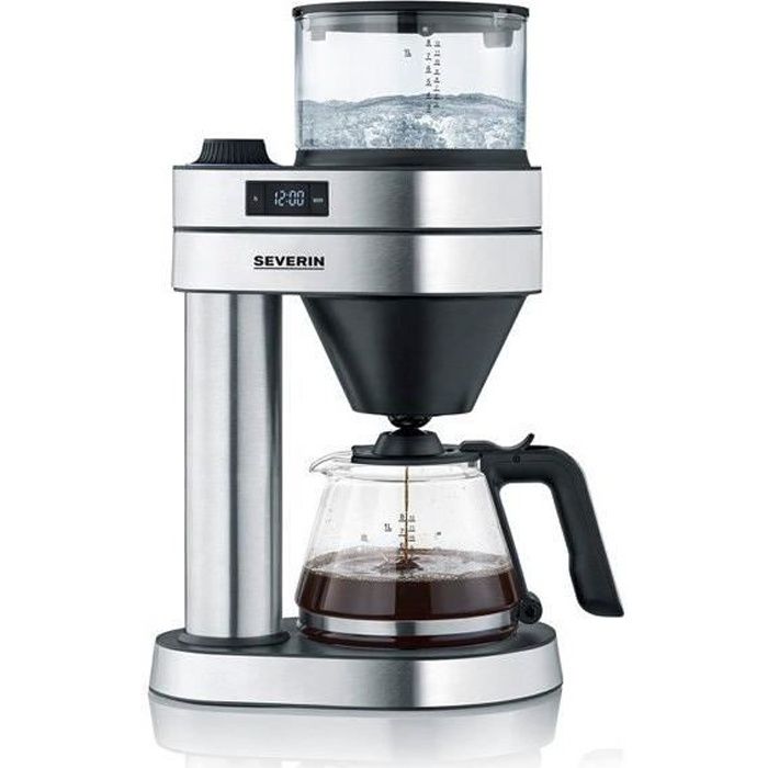 SEVERIN 5760 cafetière filtre -Café Caprice- -1450 W - 1.2L - 5 programmes - arrêt automatique - inox brossé noir