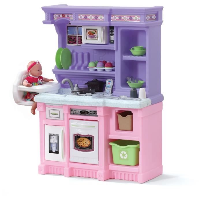 Step2 Little Baker Cuisine Enfant en Rose / Violet en Plastique | Jeu / Jouet Cuisine pour Enfants avec Kit d’accessoires