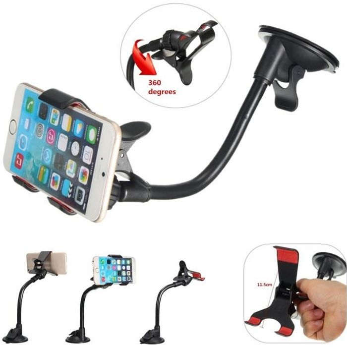 Universel 360° Fixation Support Téléphone Voiture Ventouse Pare-brise Pr iPhone