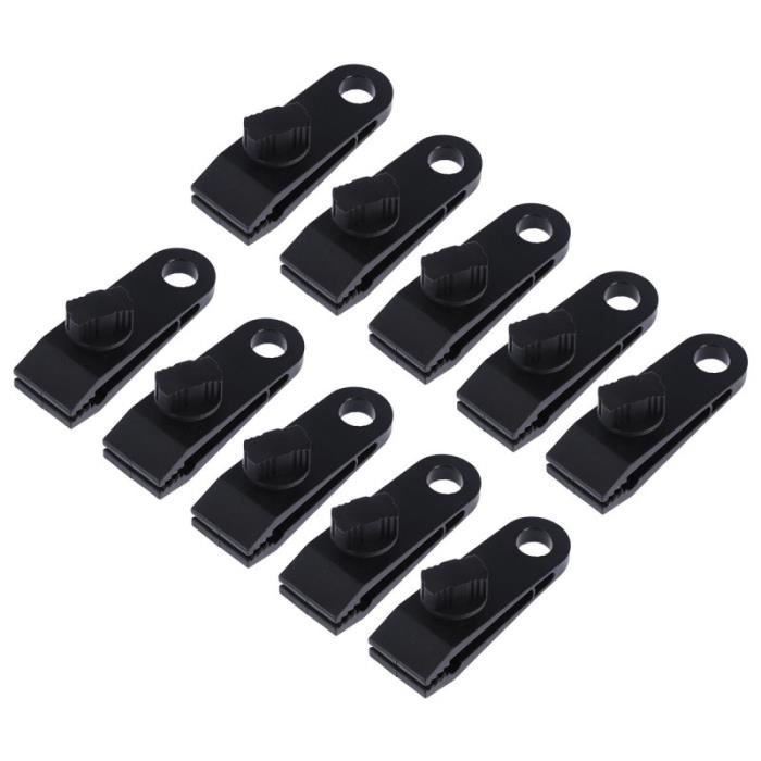 10 pièces Clips Pince d'auvent durable de haute qualité en robuste de ACCESSOIRE DE TENTE DE CAMPING - SARDINE - ARCEAU