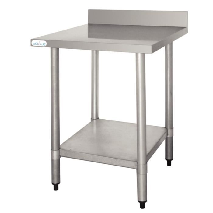 Table Inox avec Dosseret - Gamme 600 - Vogue