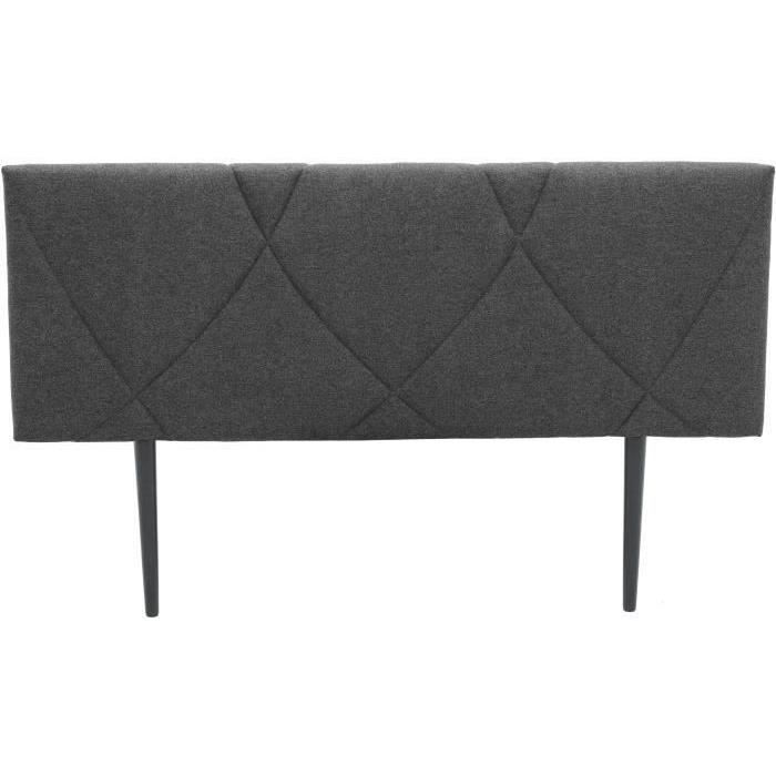 Tête de lit TUDOR - Tissu Anthracite - L.162 x H.100 x P.7 cm
