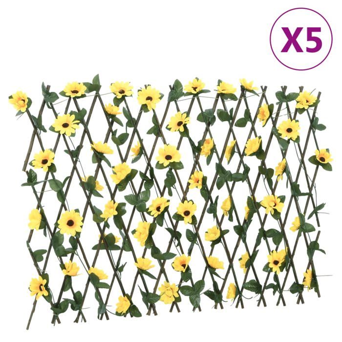 vidaXL Treillis de Lierre Artificiel Extensible 5 pcs Écran de Clôture Brise vue d’Intimité Décoration de Jardin 366599