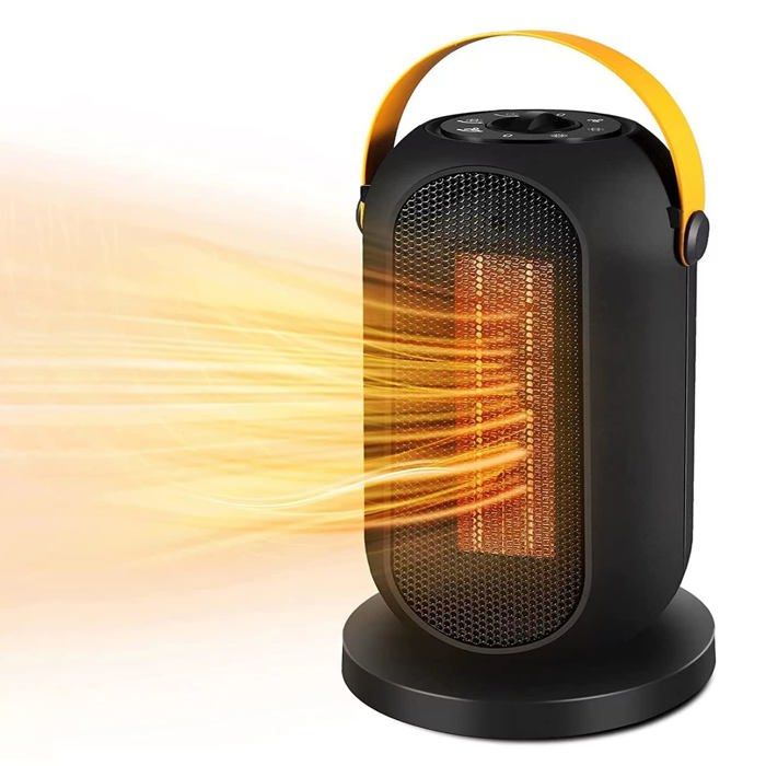 Chauffage Soufflant HyAdierTech 800W - Mini Chauffage D'Appoint - Oscillation 90° - Portable Pour Bureau