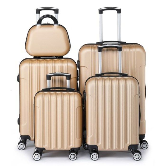 Set Valise 3 Pièces Rigide ABS 55/66/76cm - Bagages Voyage 4 Roulettes 360° Avec Cadenas