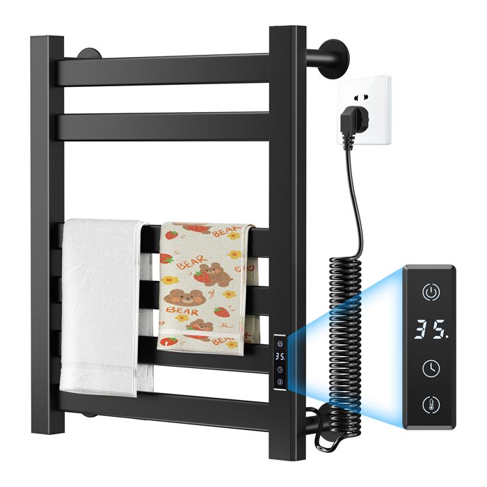 Sèche-Serviettes Électrique WiFi 420x660mm - Chauffe-Serviettes Intelligent Thermostat, Compatible Alexa Google Home, Noir