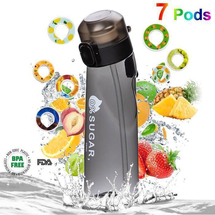 Air Up Gourde D'origine Orange électrique 650 Ml + 3 Pods Offerts, Dosettes Aromatisées, 0