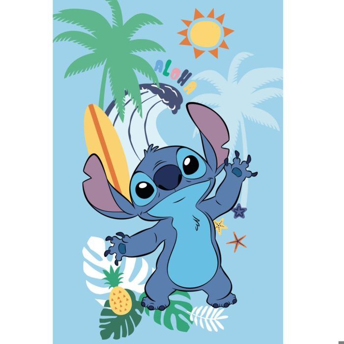 Plaid polaire - Disney - Lilo et Stitch - 100 x 150 cm - Coloré - Facile dentretien