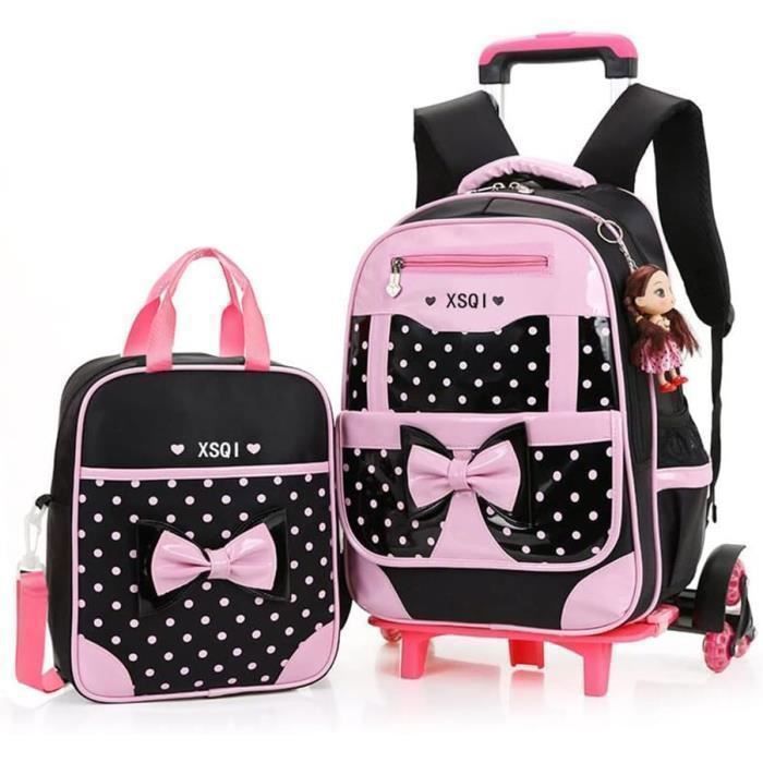 IvyH Cartable à Roulette Enfants Sac à Dos Chariot Cartable Primaire Garcon Fille âgés De 7 à 14 Ans, 30L, Bleu