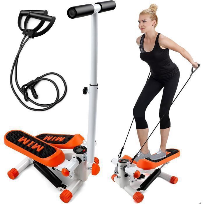 Meihe Stepper Fitness Avec Guidon Ergonomique – Écran LCD, Résistance Réglable, Charge Max 120 Kg
