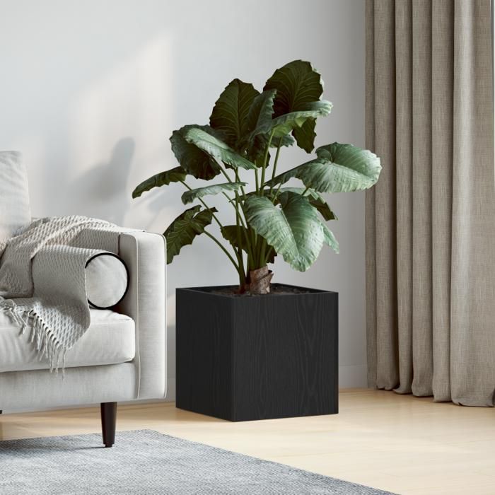 Planteur - Bac à Plantes Chêne Noir - 40x40x40 cm - Bois - Design Cubique