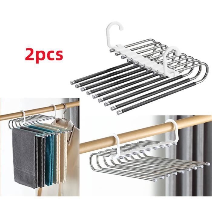 Cintres cintres de Placard économiseurs despace Porte-Pantalons Multifonctionnel Cintre Pliable Voyage pour blanc CINTRE