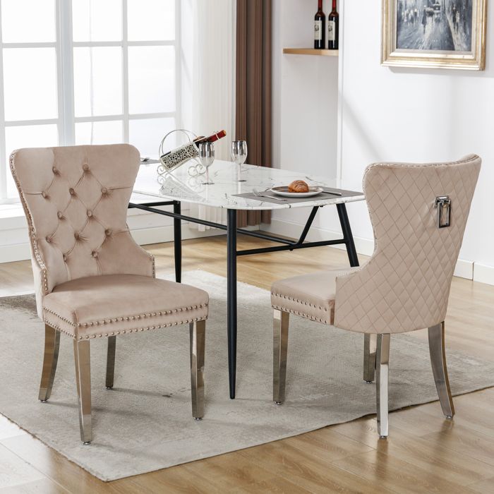 Fauteuil Chaises de salle à manger en matériaux écologiques (chaises de cuisine chaises de salon avec anneaux de porte uniques dans