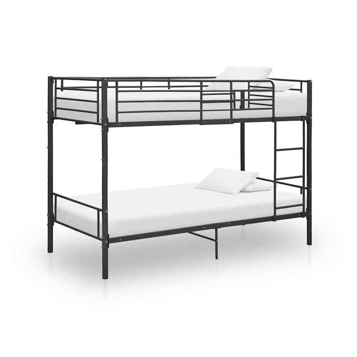 CHIC Lit adulte 1 place - 90x200 cm Lit superposé noir métal 90x200 cm #Sara69075