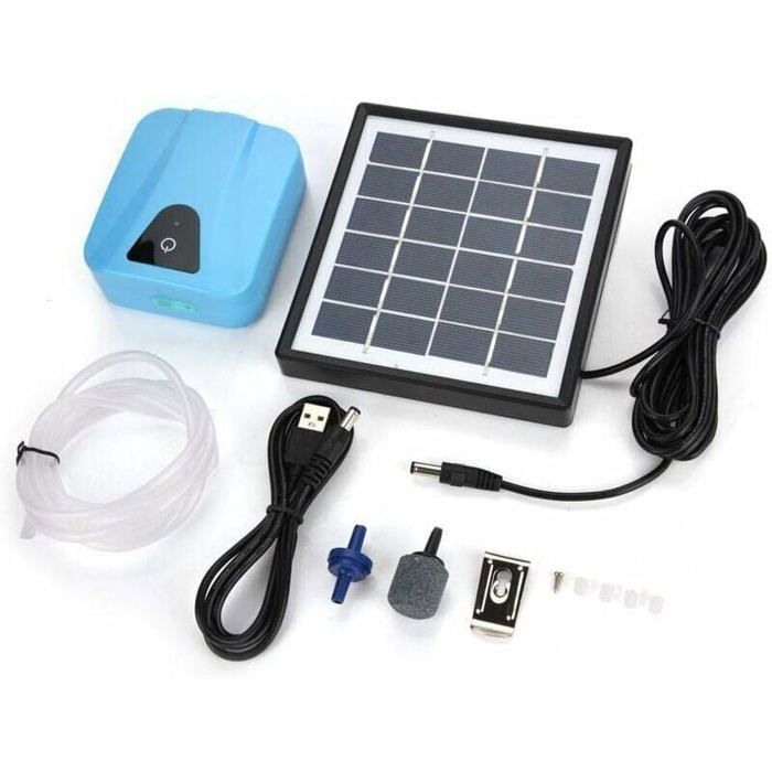 Aérateur Bassin Solaire 2L/min Pompe Oxygène Énergie Solaire Jardin/Aquarium Professionnel