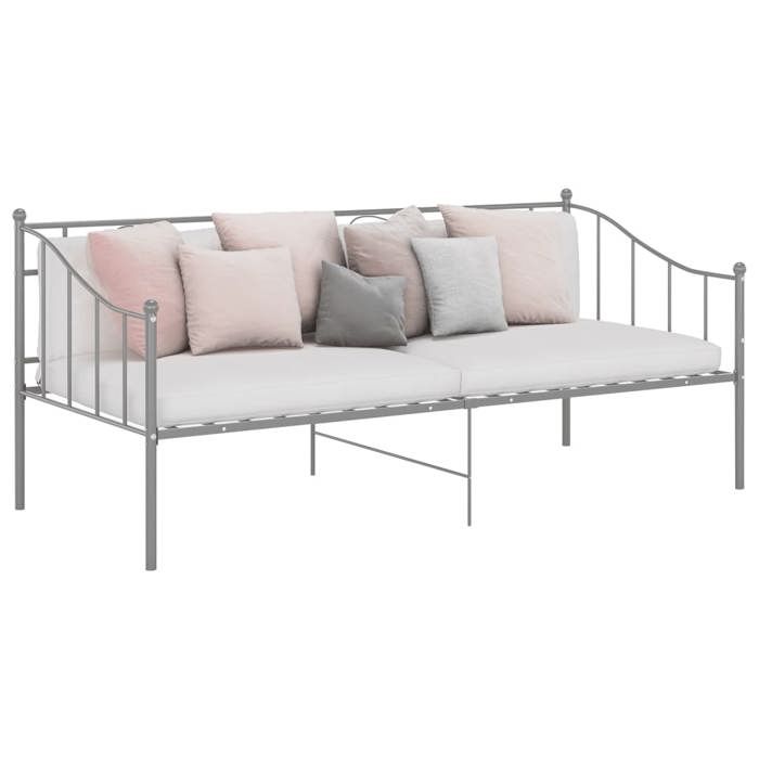Lit banquette gigogne - OVONNI - Scandinave - Gris Cadre de canapé-lit sans matelas gris métal 90x200cm ABHT 6171343