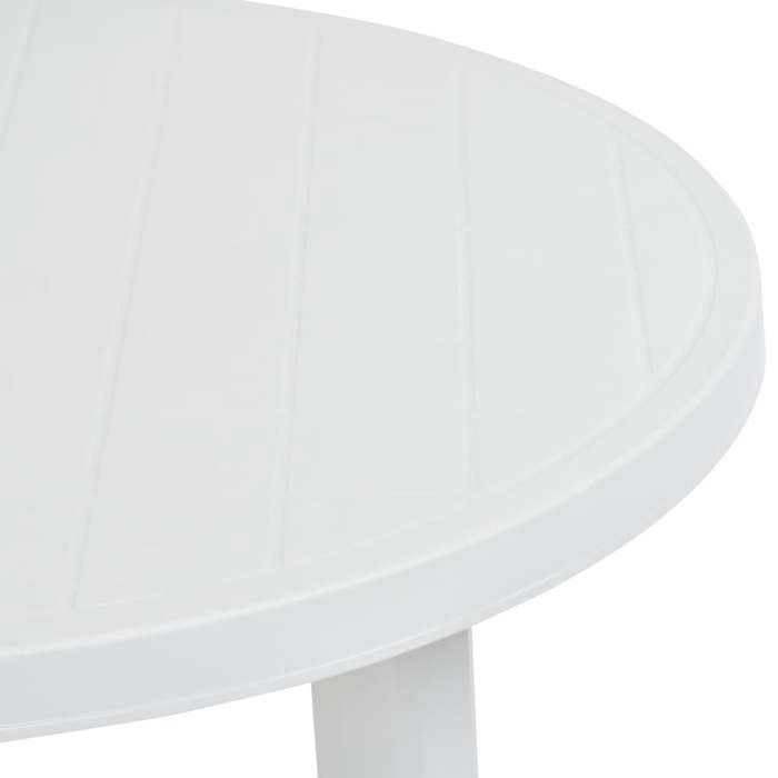 Table de jardin en plastique - WIENS - Blanc - 89x72 cm - Résistance aux intempéries - Facile à nettoyer