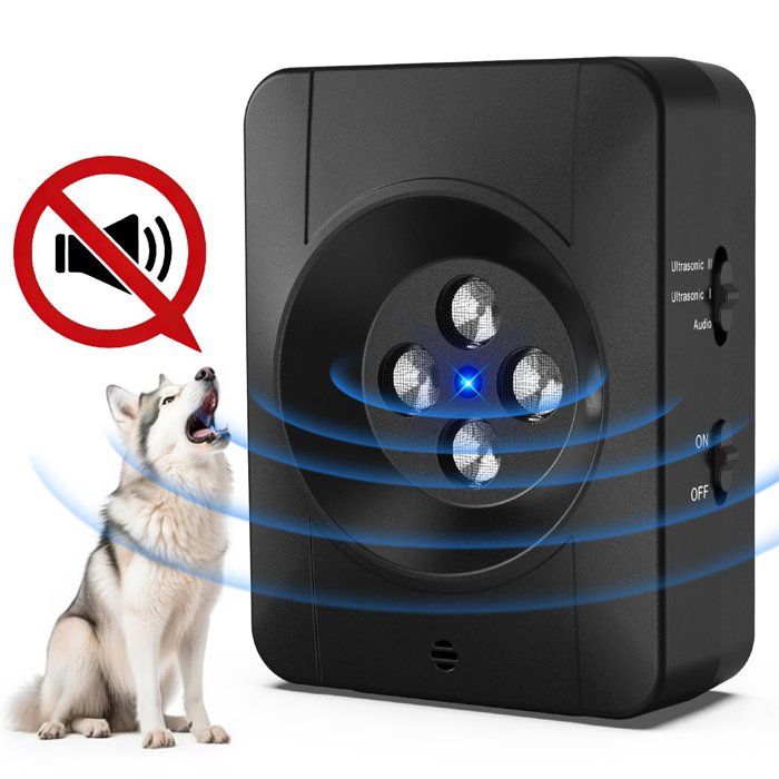 Anti Aboiement à Ultrason Longue Portée pour Chien - 10M Détection Automatique - Rechargeable pour Petit/Moyen/Gros Chien