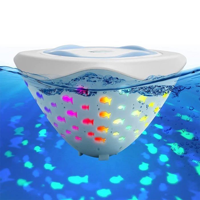 Lumière Bain Enfant - Étanche LED Couleur Changeante Motif Poisson Lampe Baignoire Ambiance