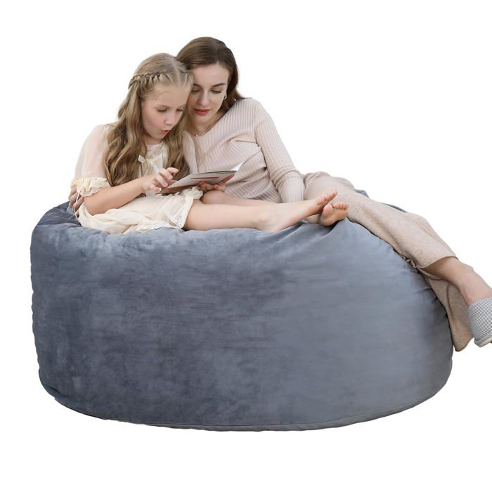 Pouf géant en velours côtelé - LUNSY - Velours côtelé ultra-doux - Garnissage mousse haute densité