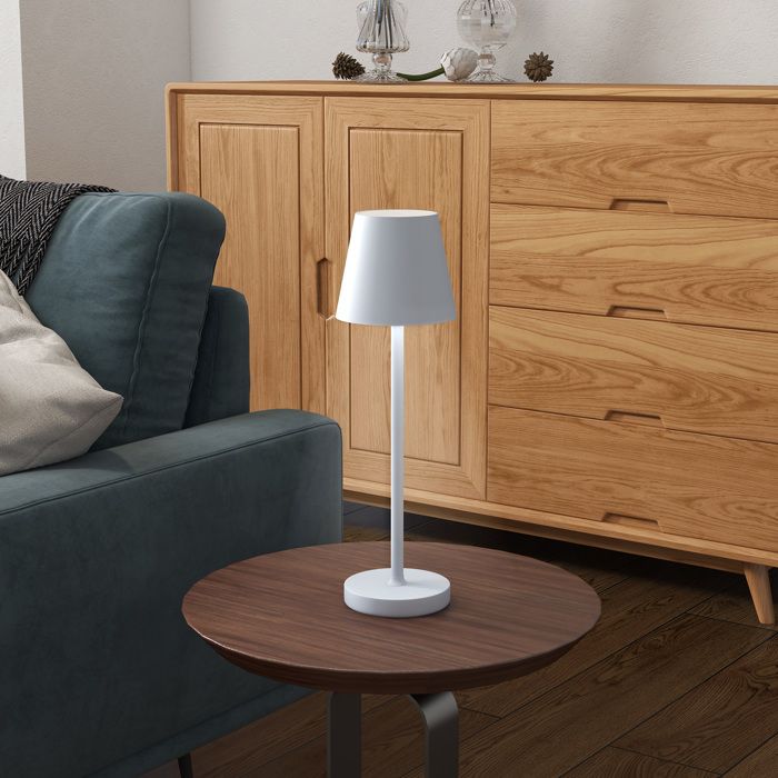 Lampe de chevet sans fil LED rechargeable USB-C 3 couleurs Ø 11 2 x 36 5 cm gris