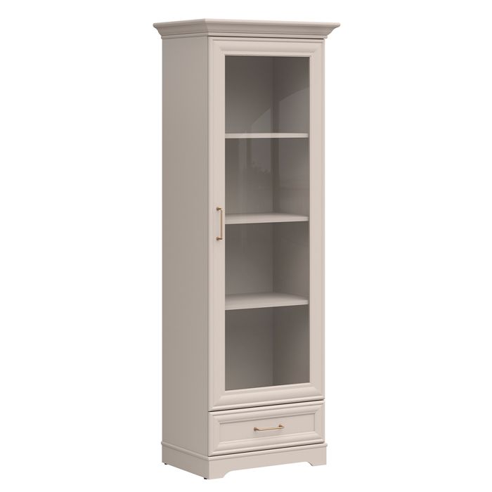 Vitrine 1 porte 1 tiroir Petits-meubles - Perle - 69 5 x 47 x 197cm - Cachemire Vitrine 1 porte 1 tiroir Petits-meubles - Perle - 69 5 x 47 x 197cm - Cachemire