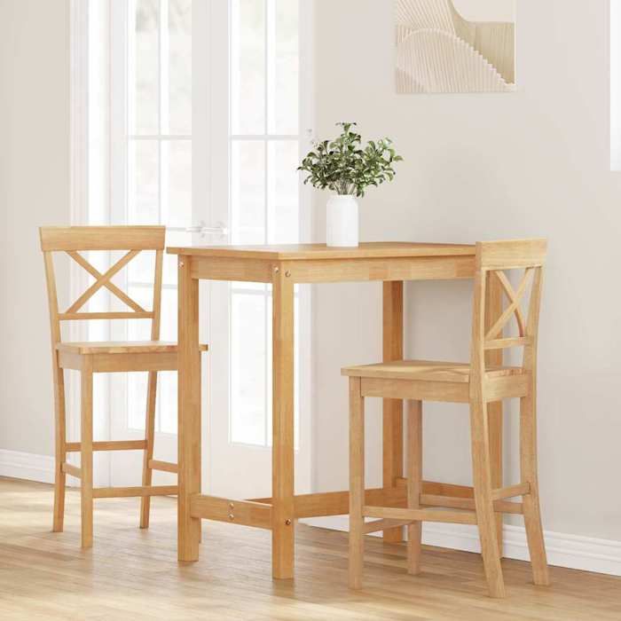 Winter SaleTabourets de bar (lot de 2) Sièges de Bistroen bois massif naturel et caoutchouc(41 x 465 x 955 cm) 2255
