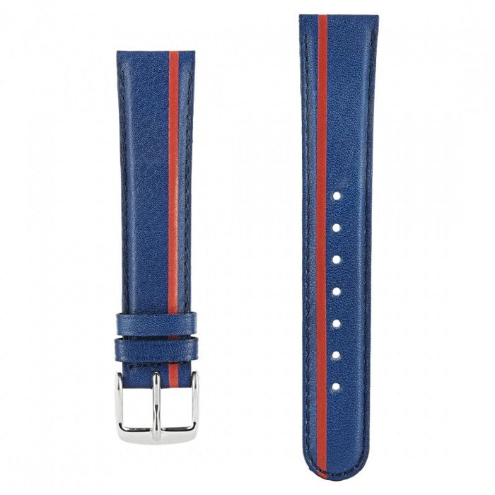 bracelet pour montre akteo 18 mm cuir bleu et rouge bracelet pour montre akteo 18 mm cuir bleu et rouge