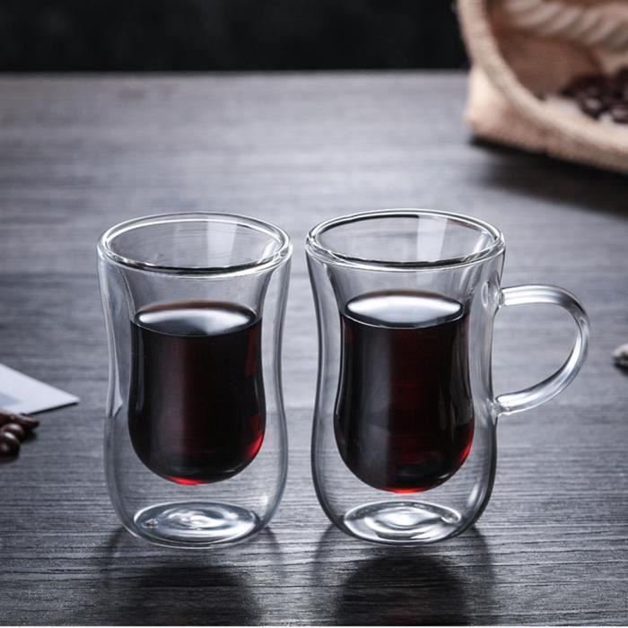 Lot De 4 Tasses à Café En Verre Borosilicate Double Paroi - 45 Cl, Transparent, Navaris Neuf