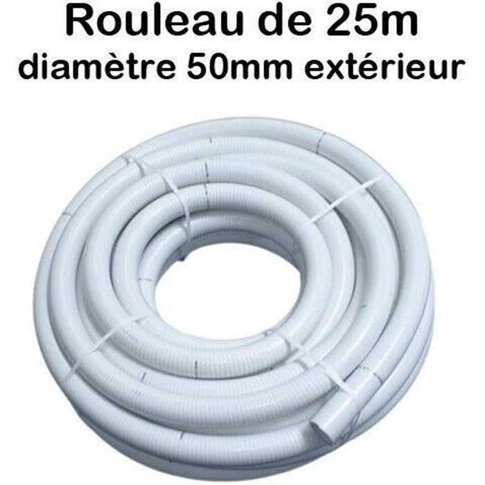 Couronne 25m Tuyau Piscine Pvc Pression Souple Semi Rigide A Coller Diametre 50mm Exterieur 5cm Achat Vente Bonde Buse Skimmer Couronne 25m Tuyau Piscine Cdiscount