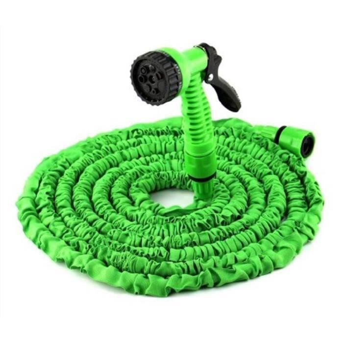 Tuyau d'arrosage, (100FT)/ 30m Tuyau d'arrosage Rétractable + pistolet d'arrosage