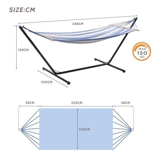 Support De Hamac Elevon En Acier - 2,7 M Capacité 204 Kg Réglable