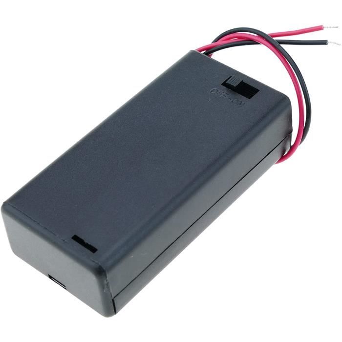 Lot De 12 Porte-piles AA Avec Interrupteur - Boîtier Plastique, Câbles Soudure, Tensions 1.5V/3V/4.5V - Pour Projets électroniques DIY, Arduino, LED