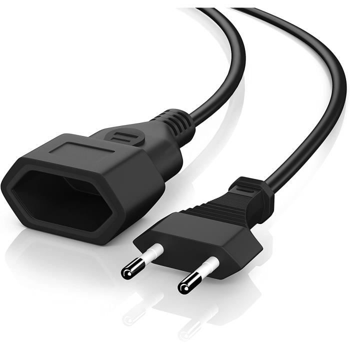 Rallonge Électrique Euro Avec Interrupteur HualiSiJi 0.5m - Câble Extension 2.5A 250V Blanc