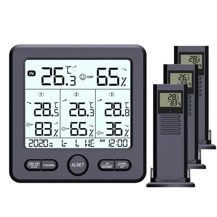 Station météo sans fil Jely - Thermomètre Humidité Numérique, avec